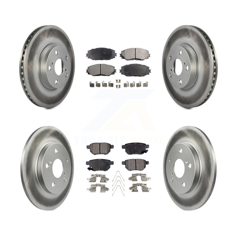 Front Rear Coated Disc Brake Rotors And Semi-Metallic Pads Kit For Toyota Matrix KGF-101016