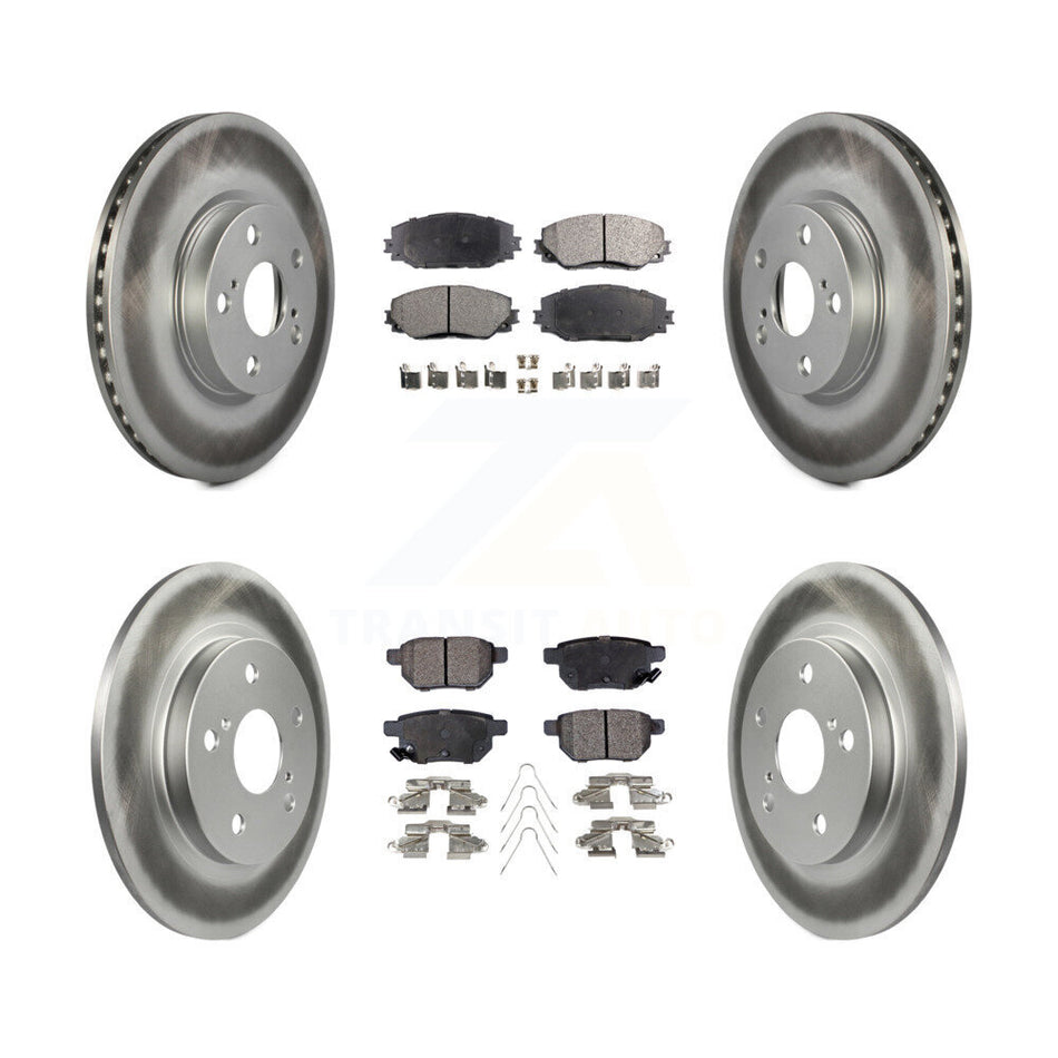 Front Rear Coated Disc Brake Rotors And Semi-Metallic Pads Kit For Toyota Matrix KGF-101016