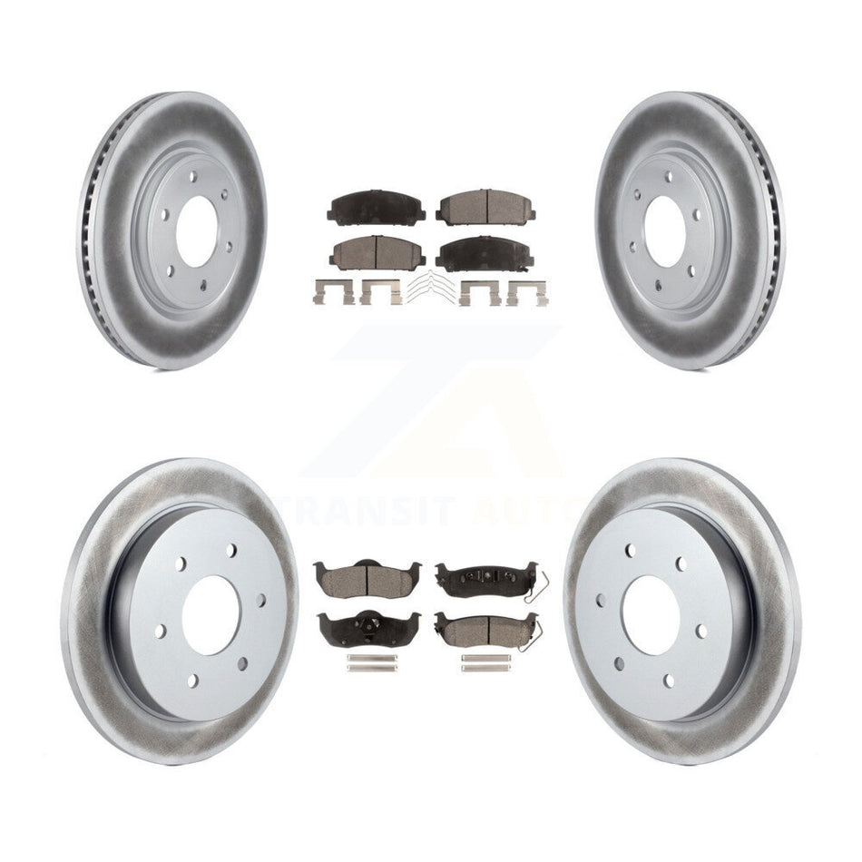 Front Rear Coated Disc Brake Rotors And Semi-Metallic Pads Kit For Nissan Titan Armada Infiniti QX56 INFINITI TITAN KGF-101017