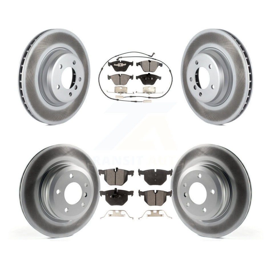 Front Rear Coated Disc Brake Rotors And Semi-Metallic Pads Kit For BMW 335i xDrive X1 335d 335xi 335is KGF-101033