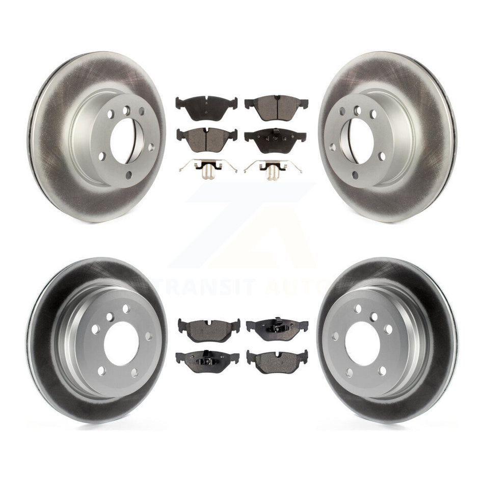 Front Rear Coated Disc Brake Rotors And Semi-Metallic Pads Kit For 2008 BMW 328xi To 08 07 KGF-101034