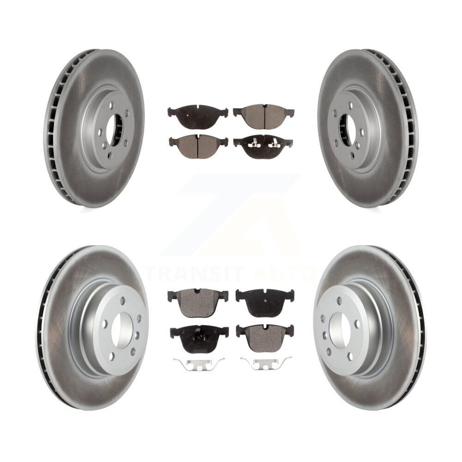 Front Rear Coated Disc Brake Rotors And Semi-Metallic Pads Kit For BMW X5 X6 xDrive50i KGF-101055