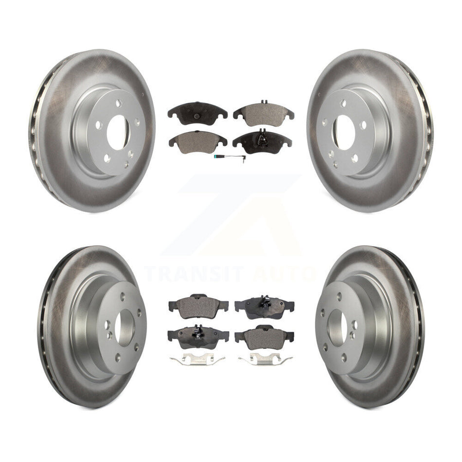 Front Rear Coated Disc Brake Rotors And Semi-Metallic Pads Kit For Mercedes-Benz E350 E400 With 322mm Diameter Rotor KGF-101079