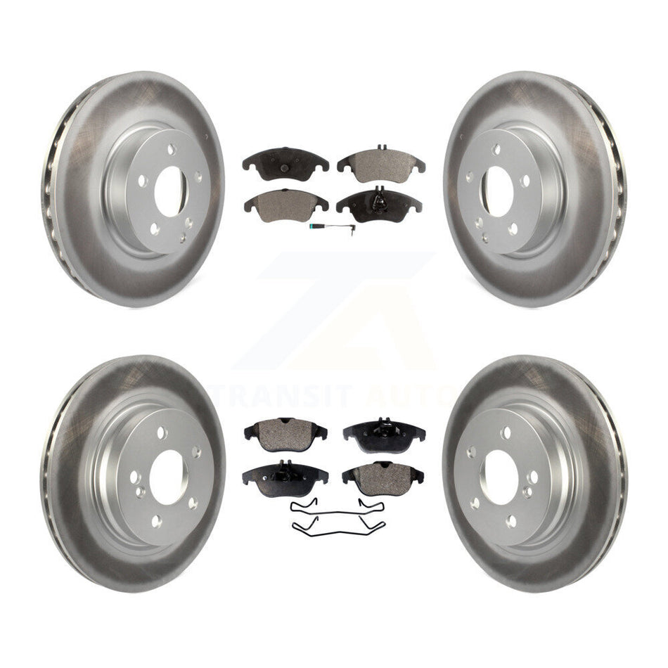 Front Rear Coated Disc Brake Rotors And Semi-Metallic Pads Kit For Mercedes-Benz E350 C300 C350 KGF-101080