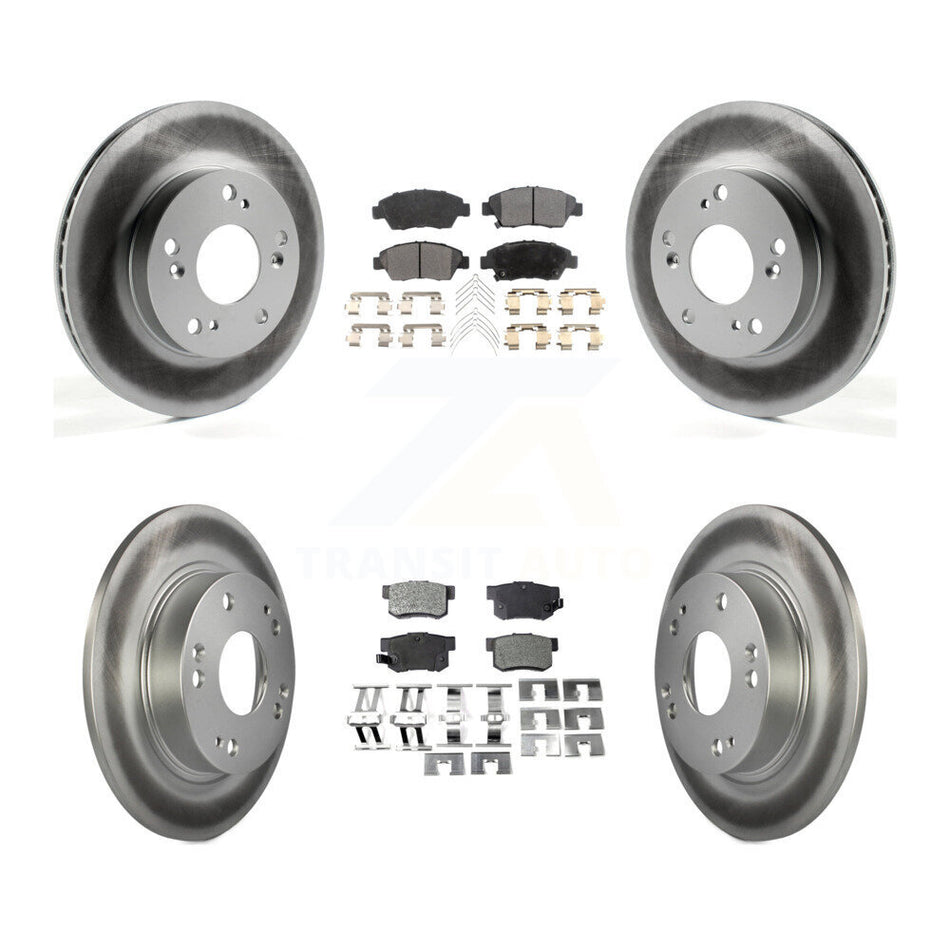 Front Rear Coated Disc Brake Rotors And Semi-Metallic Pads Kit For 2013-2015 Acura ILX 1.5L KGF-101115