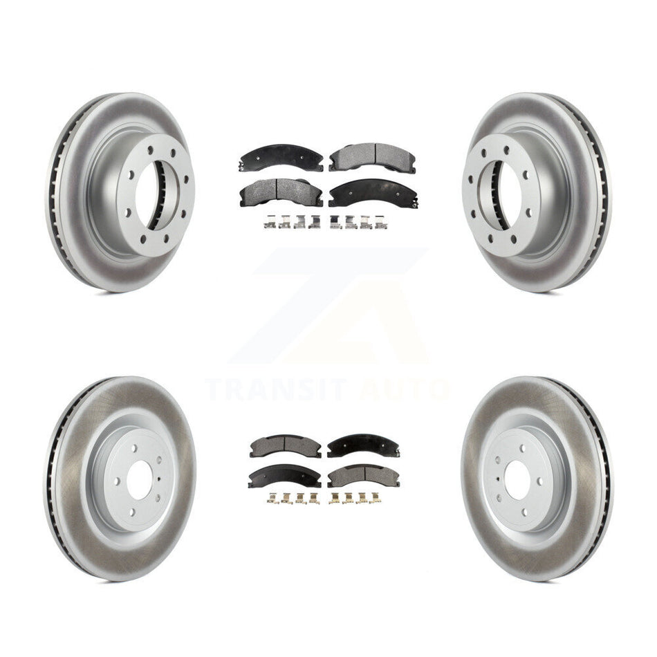 Front Rear Coated Disc Brake Rotors And Semi-Metallic Pads Kit For Nissan NV2500 NV3500 NV1500 KGF-101116