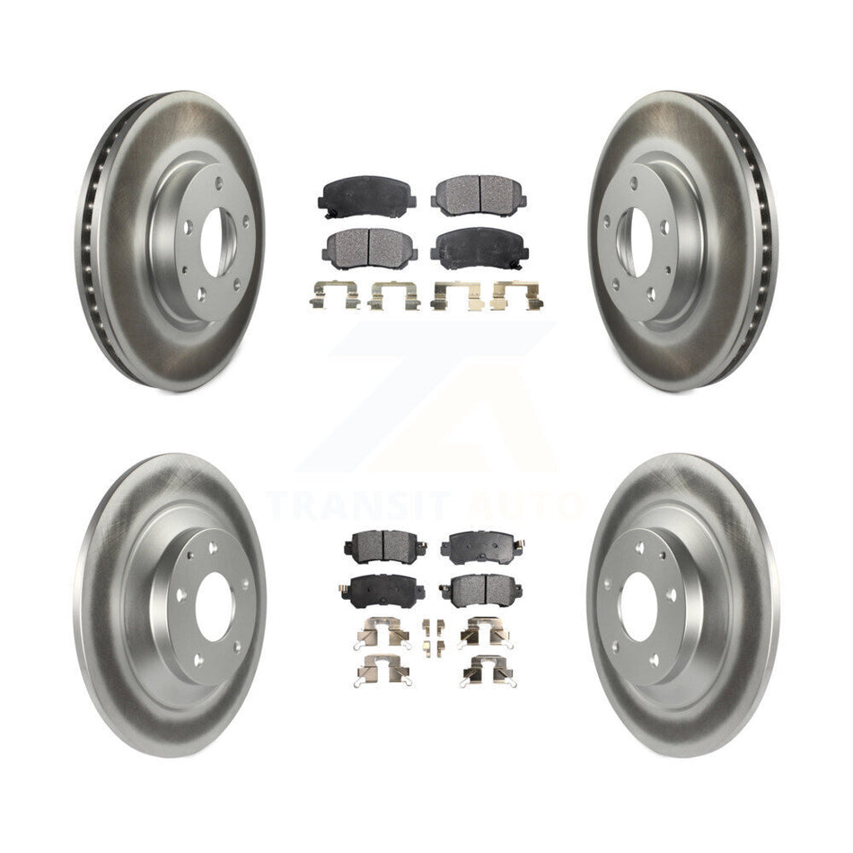 Front Rear Coated Disc Brake Rotors And Semi-Metallic Pads Kit For Mazda CX-5 KGF-101122