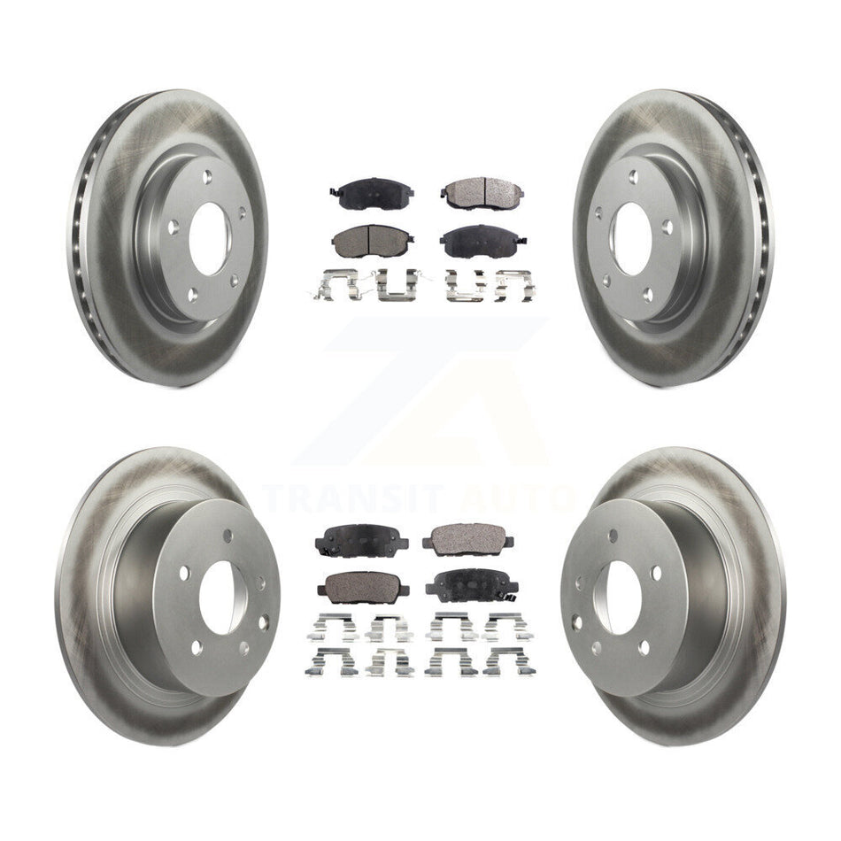 Front Rear Coated Disc Brake Rotors And Semi-Metallic Pads Kit For Nissan Sentra KGF-101146