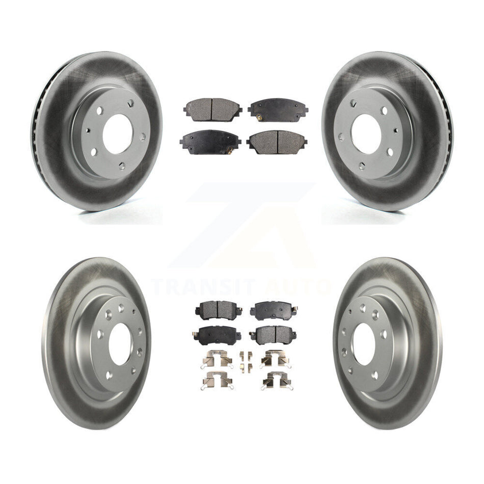 Front Rear Coated Disc Brake Rotors And Semi-Metallic Pads Kit For 2016-2018 Mazda CX-3 FWD KGF-101148