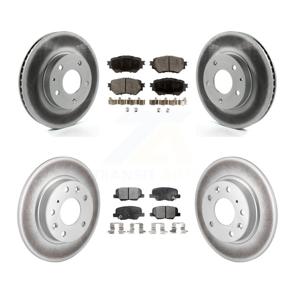 Front Rear Coated Disc Brake Rotors And Semi-Metallic Pads Kit For Mazda 3 Sport KGF-101149