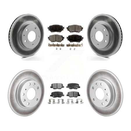 Front Rear Coated Disc Brake Rotors And Semi-Metallic Pads Kit For Mazda 3 Sport KGF-101149