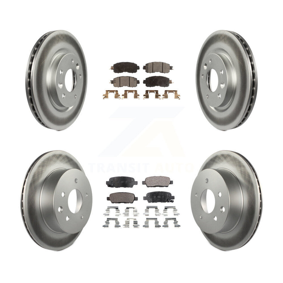 Front Rear Coated Disc Brake Rotors And Semi-Metallic Pads Kit For Nissan LEAF KGF-101152