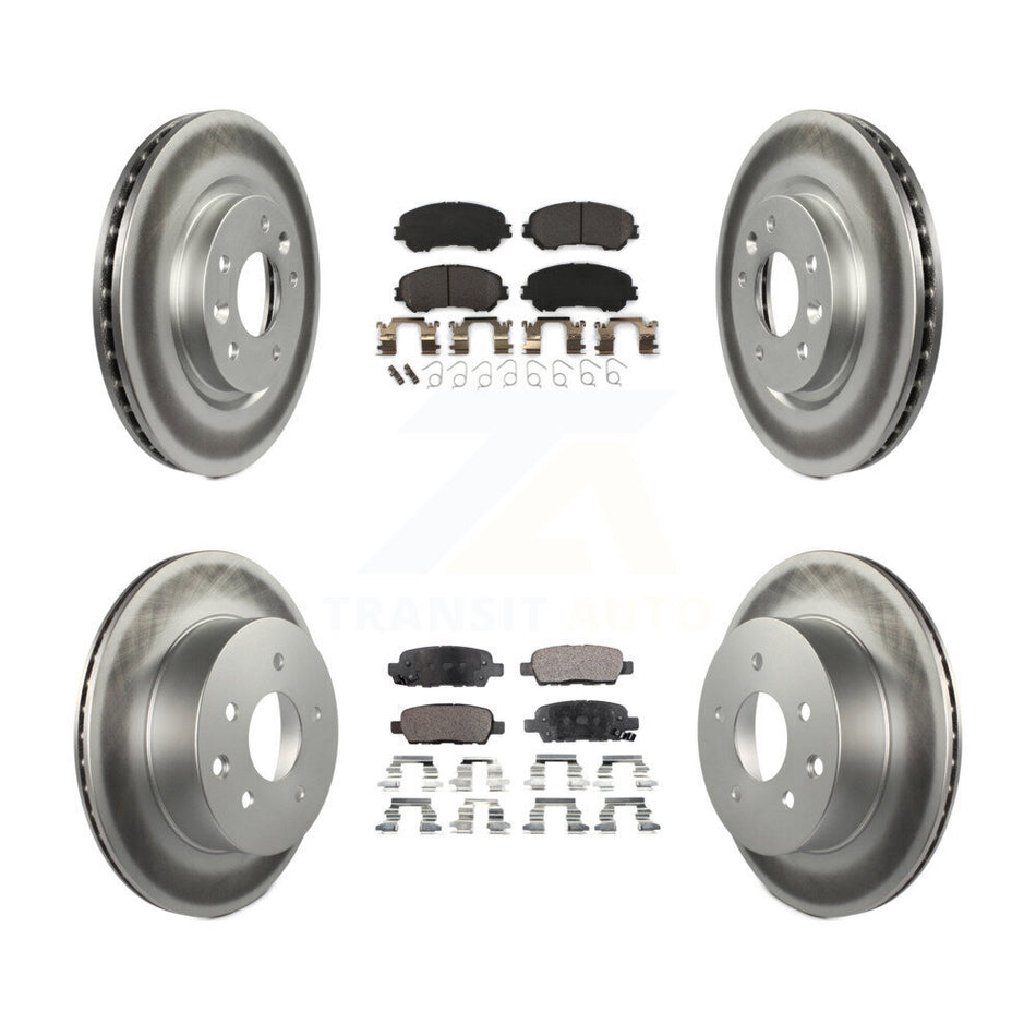 Front Rear Coated Disc Brake Rotors And Semi-Metallic Pads Kit For Nissan Rogue Sport Qashqai KGF-101153