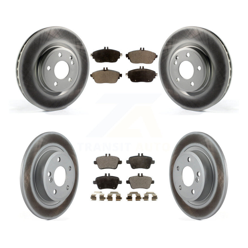 Front Rear Coated Disc Brake Rotors And Semi-Metallic Pads Kit For Mercedes-Benz GLA250 CLA250 INFINITI QX30 KGF-101154