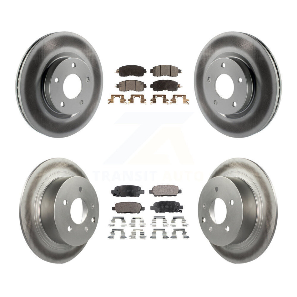 Front Rear Coated Disc Brake Rotors And Semi-Metallic Pads Kit For Nissan Altima KGF-101157