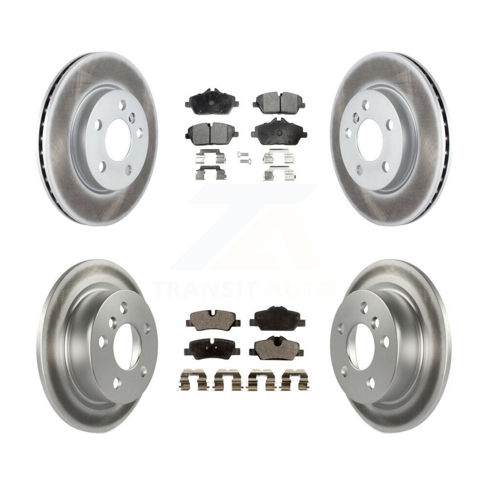 Front Rear Coated Disc Brake Rotors And Semi-Metallic Pads Kit For Mini Cooper KGF-101166