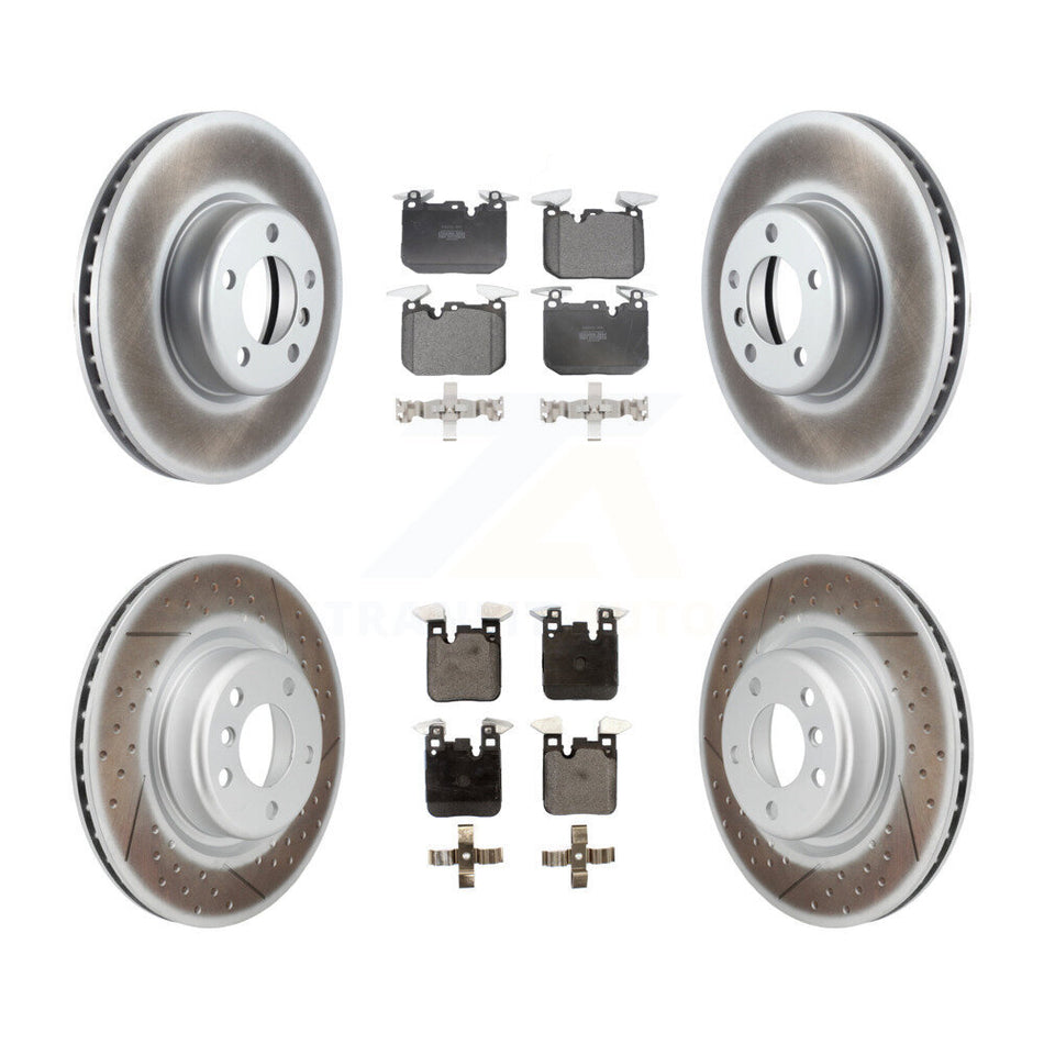 Front Rear Coated Disc Brake Rotors And Semi-Metallic Pads Kit For BMW 428i 228i xDrive Gran Coupe M240i KGF-101176