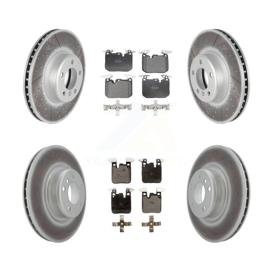 Front Rear Coated Disc Brake Rotors And Semi-Metallic Pads Kit For BMW 428i 228i xDrive Gran Coupe M240i KGF-101183
