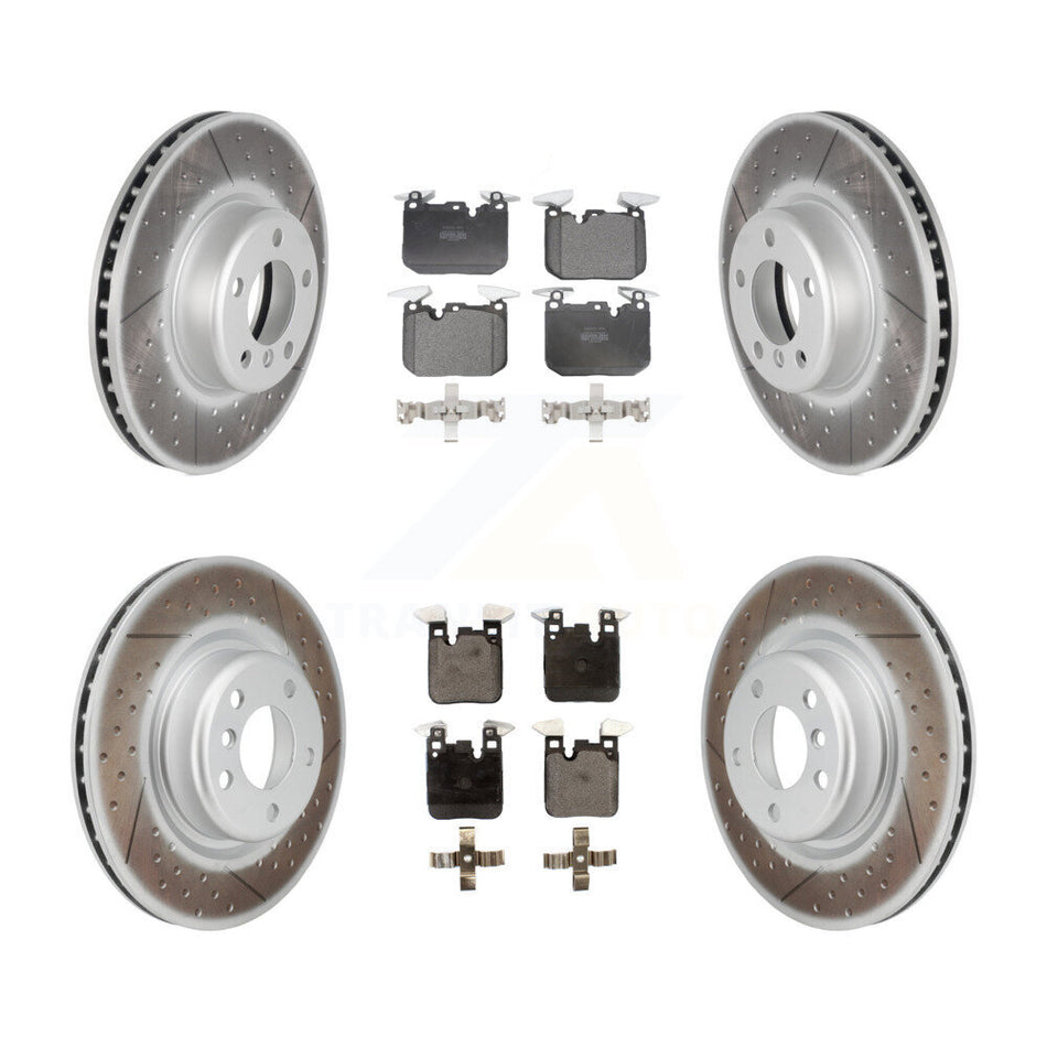 Front Rear Coated Disc Brake Rotors And Semi-Metallic Pads Kit For BMW 428i 228i xDrive Gran Coupe M240i KGF-101185