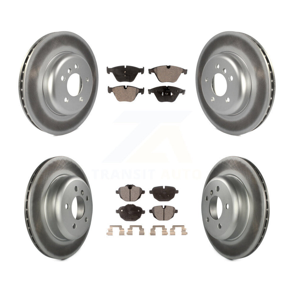 Front Rear Coated Disc Brake Rotors And Semi-Metallic Pads Kit For BMW 535i xDrive 535d ActiveHybrid 5 KGF-101186