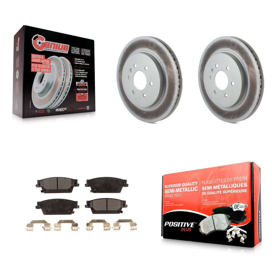 Rear Coated Disc Brake Rotors And Semi-Metallic Pads Kit For Cadillac SRX KGF-101214