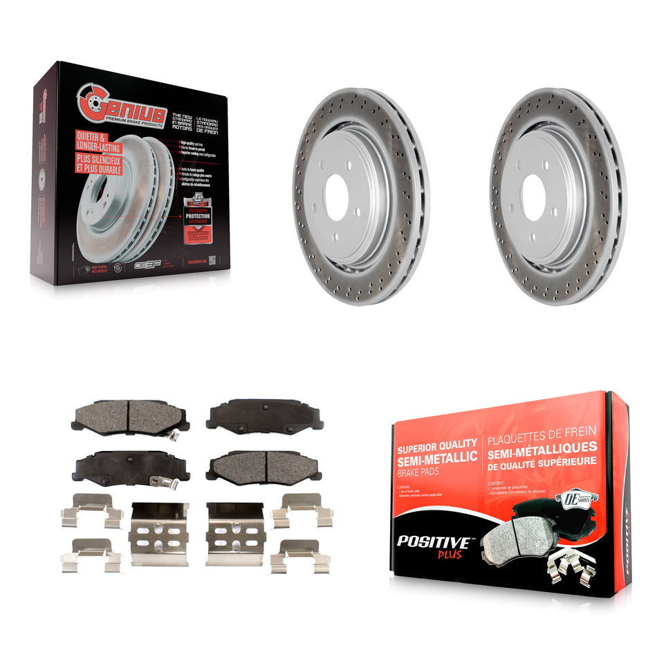 Rear Coated Disc Brake Rotors And Semi-Metallic Pads Kit For Chevrolet Corvette Cadillac XLR KGF-101218