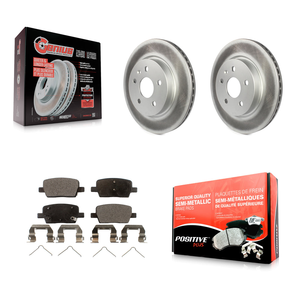 Rear Coated Disc Brake Rotors And Semi-Metallic Pads Kit For Chevrolet Camaro Cadillac CT6 KGF-101238
