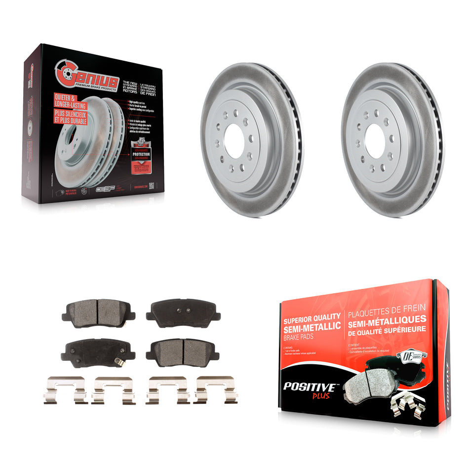 Rear Coated Disc Brake Rotors And Semi-Metallic Pads Kit For Cadillac ATS KGF-101245