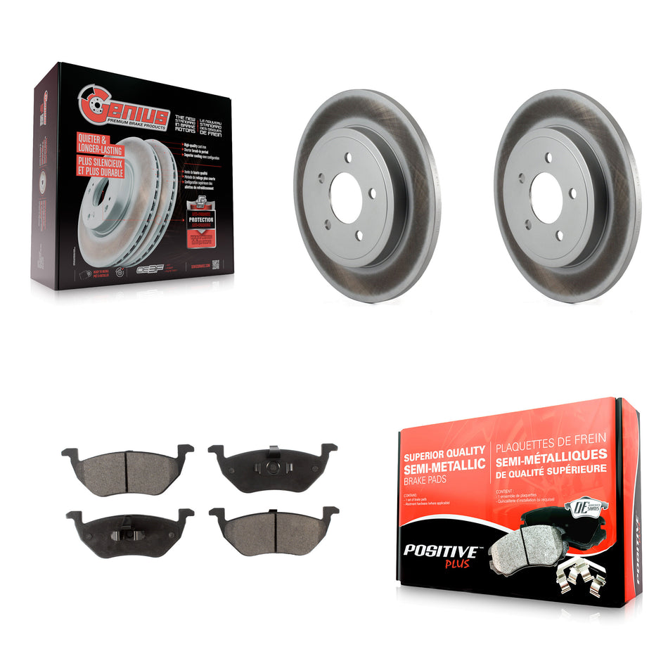 Rear Coated Disc Brake Rotors And Semi-Metallic Pads Kit For Ford Escape Mercury Mariner Mazda Tribute KGF-101264