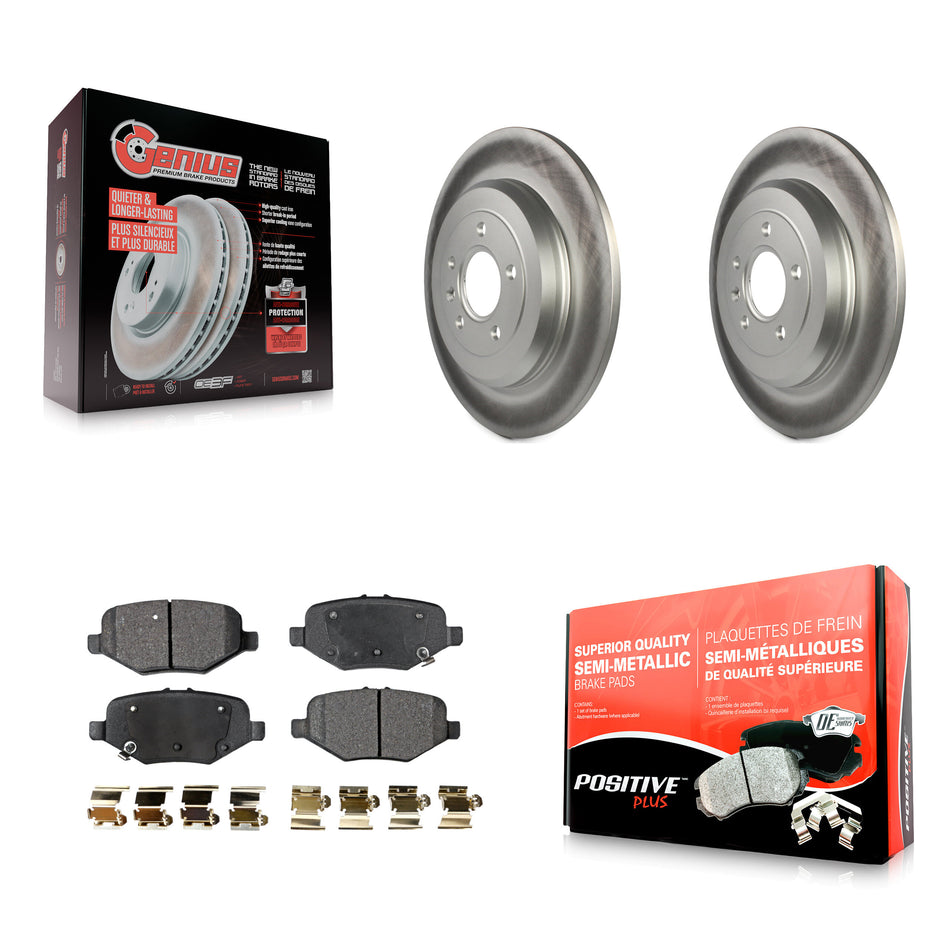 Rear Coated Brake Rotor Semi-Metallic Pad Kit For Ford Explorer Without Heavy Duty Brakes KGF-101281
