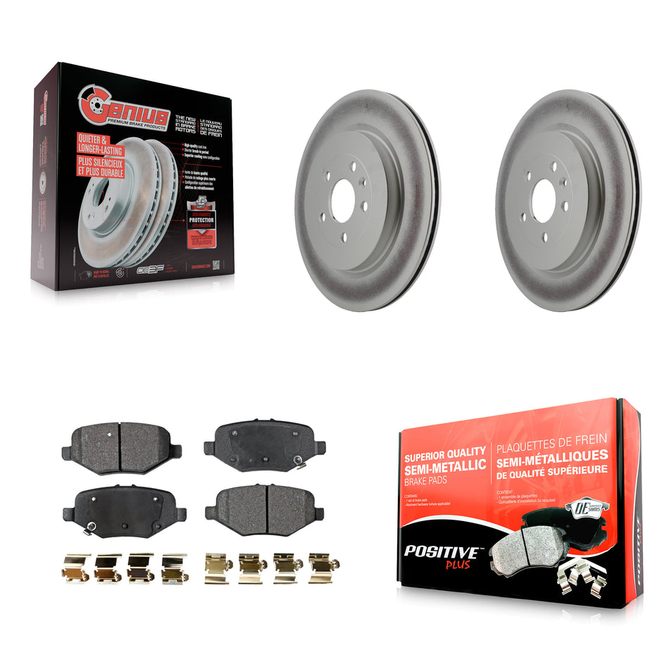 Rear Coated Disc Brake Rotors And Semi-Metallic Pads Kit For Ford Explorer Taurus Flex Police Interceptor Sedan Lincoln MKT MKS Special Service KGF-101287