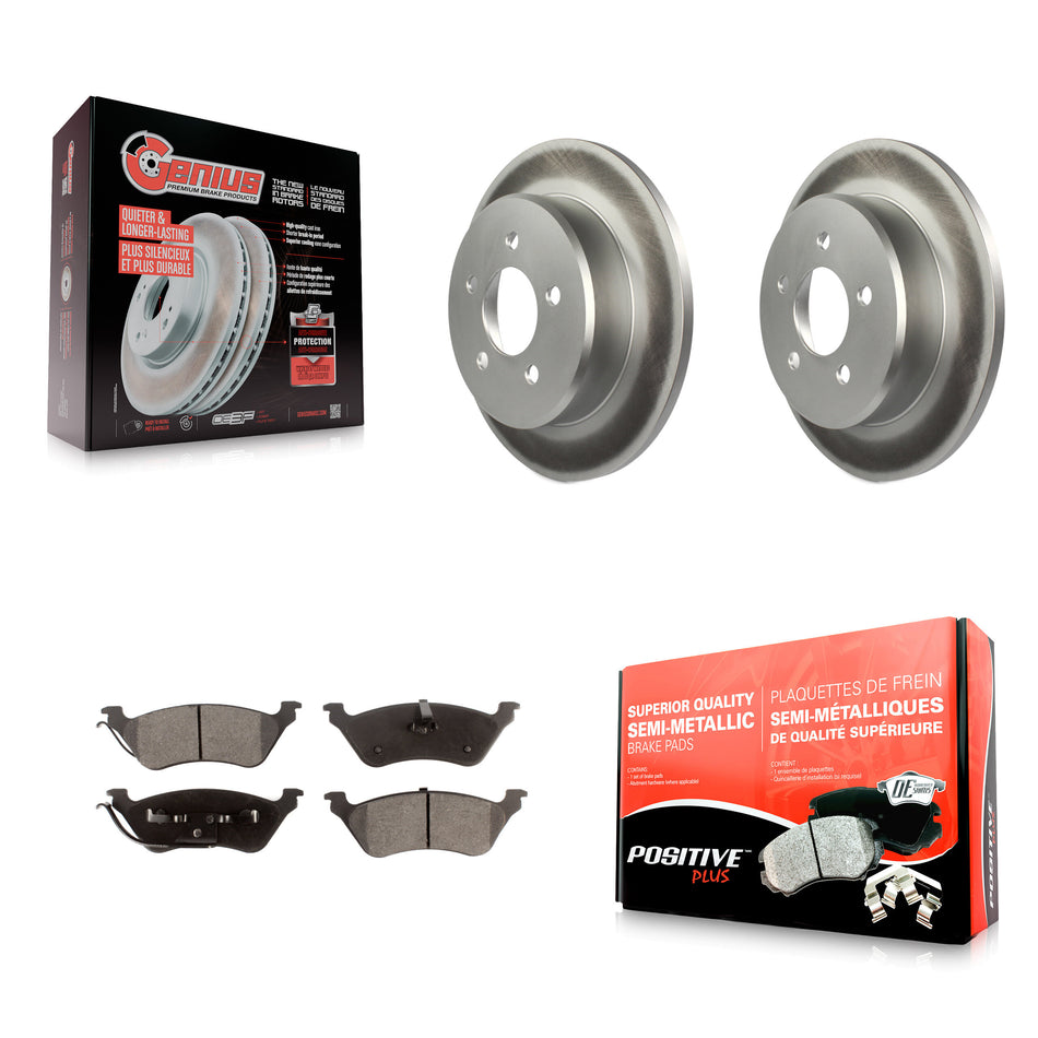Rear Coated Disc Brake Rotors And Semi-Metallic Pads Kit For Dodge Grand Caravan Chrysler Town & Country Voyager KGF-101300