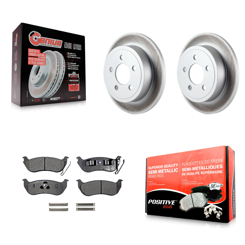 Rear Coated Disc Brake Rotors And Semi-Metallic Pads Kit For Jeep Liberty Wrangler TJ KGF-101304