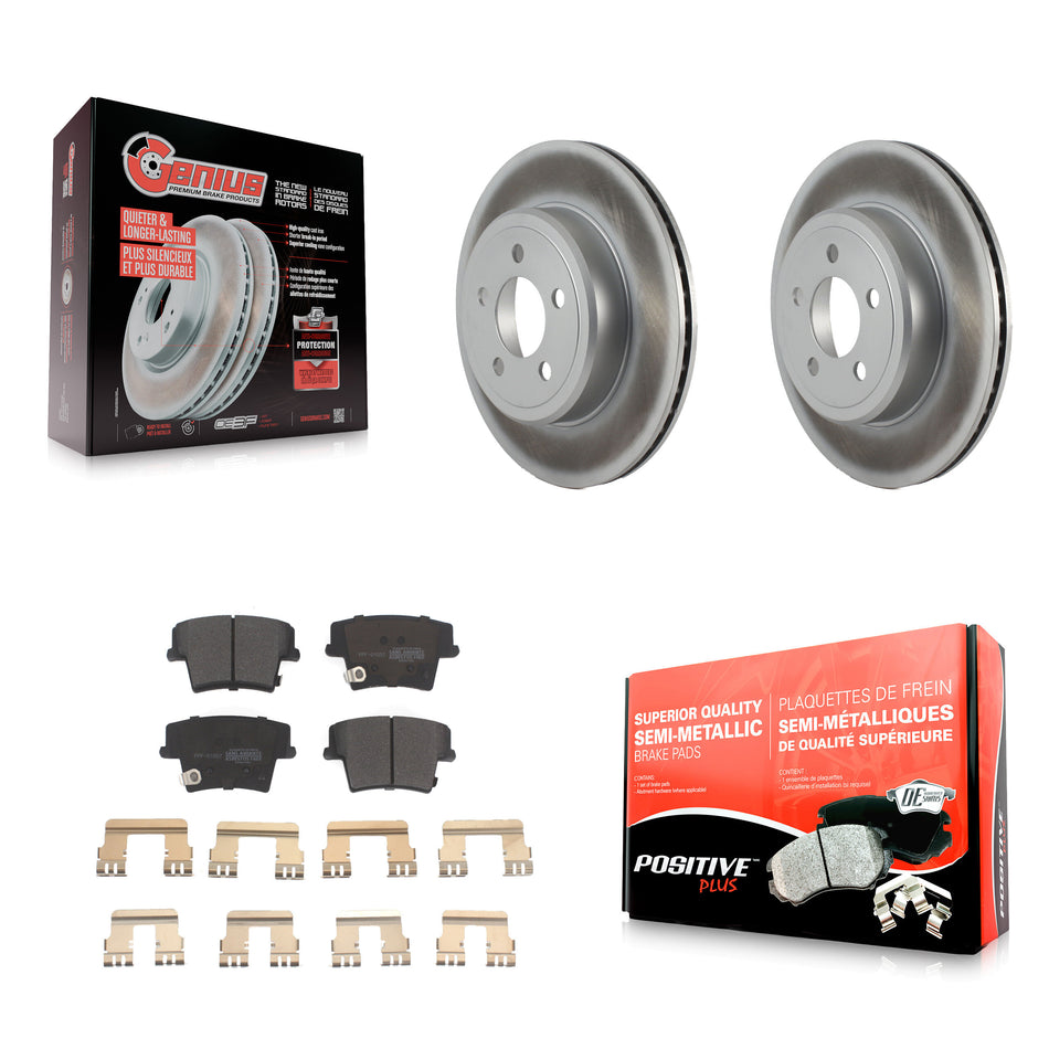 Rear Coated Disc Brake Rotors And Semi-Metallic Pads Kit For Dodge Charger Chrysler 300 Challenger Magnum KGF-101309