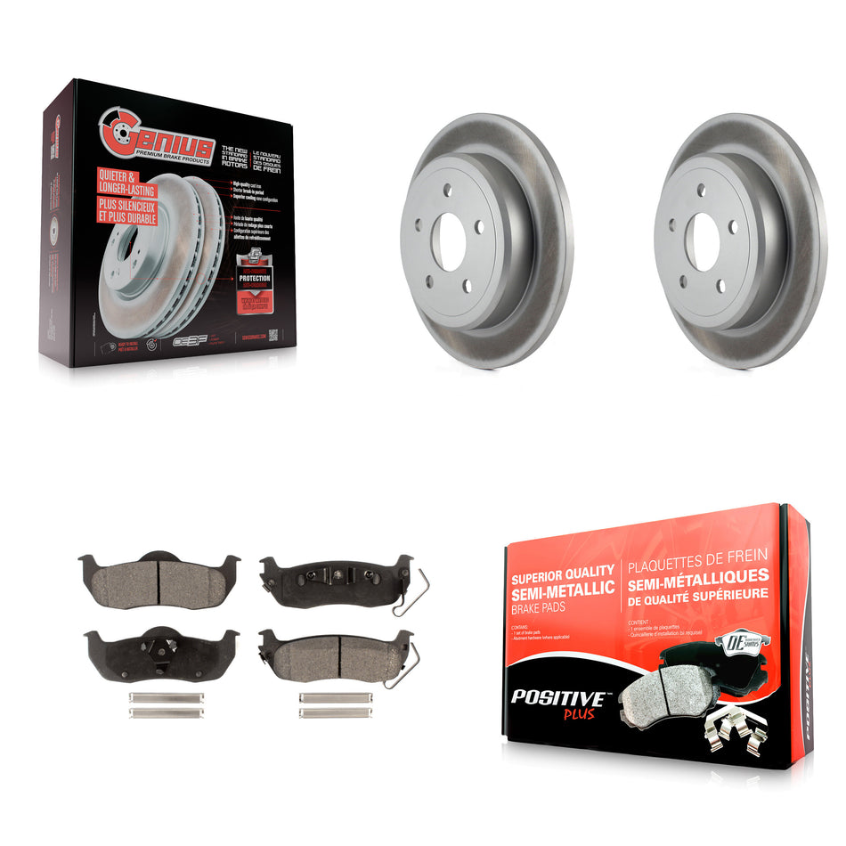 Rear Coated Disc Brake Rotors And Semi-Metallic Pads Kit For Jeep Grand Cherokee Commander KGF-101310