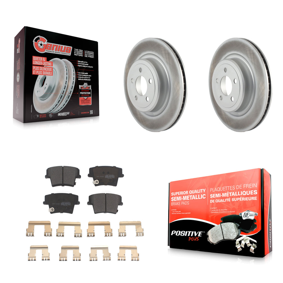 Rear Coated Disc Brake Rotors And Semi-Metallic Pads Kit For Dodge Charger Magnum KGF-101313