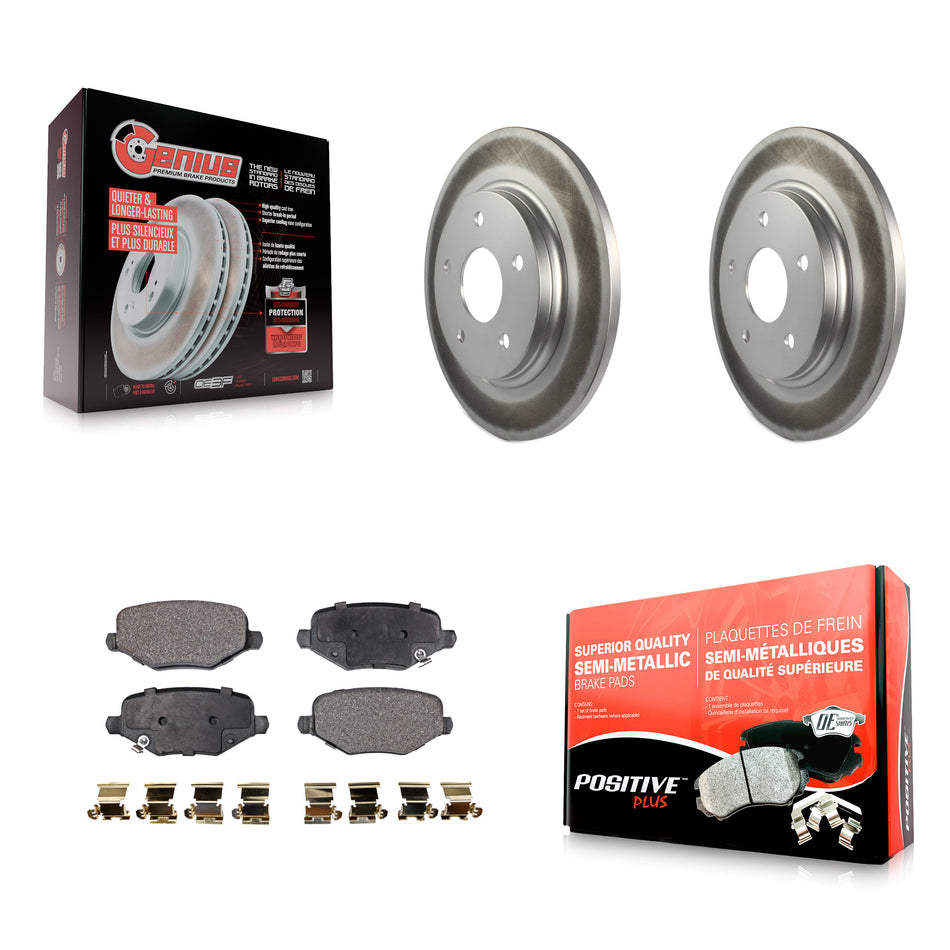 Rear Coated Disc Brake Rotors And Semi-Metallic Pads Kit For Dodge Grand Caravan Chrysler Town & Country Journey Ram C/V Volkswagen Routan KGF-101325