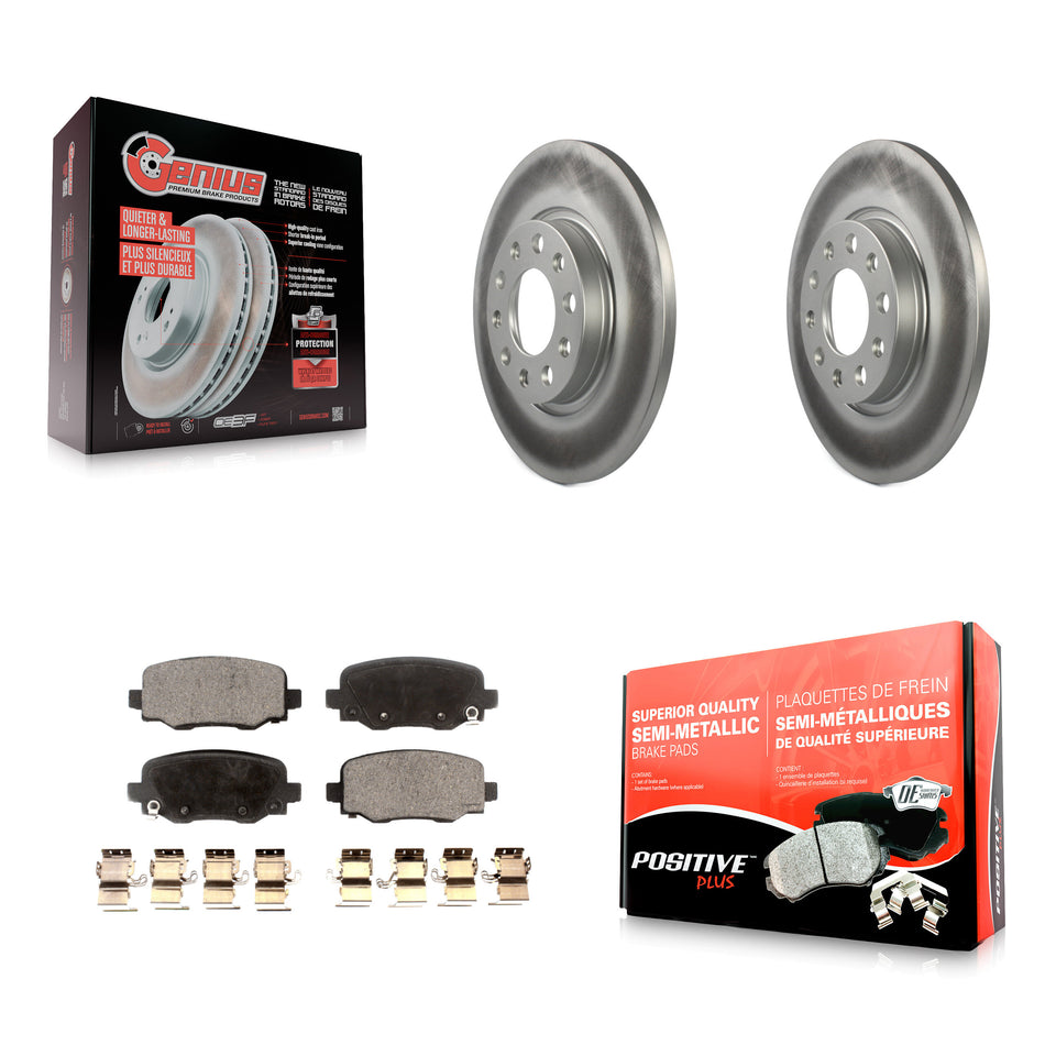 Rear Coated Disc Brake Rotors And Semi-Metallic Pads Kit For Jeep Cherokee Chrysler 200 KGF-101333