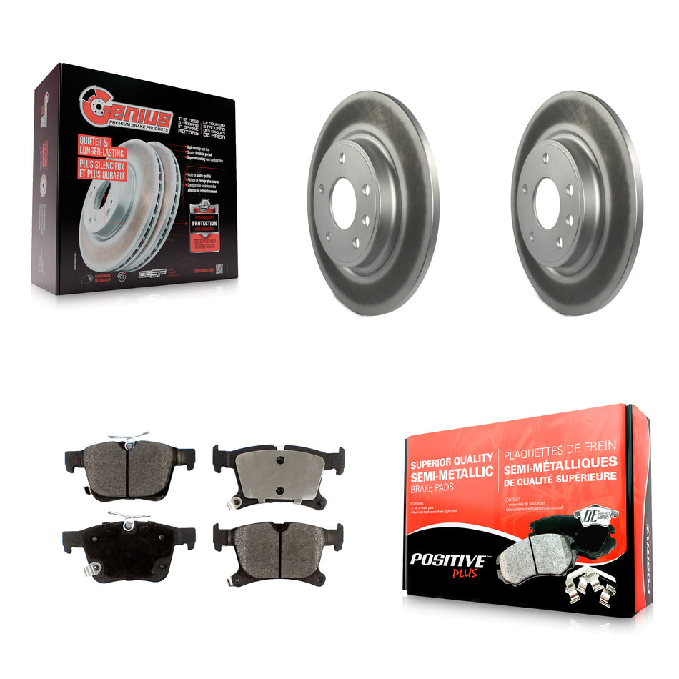 Rear Coated Disc Brake Rotors And Semi-Metallic Pads Kit For Chrysler Pacifica Voyager Grand Caravan KGF-101335