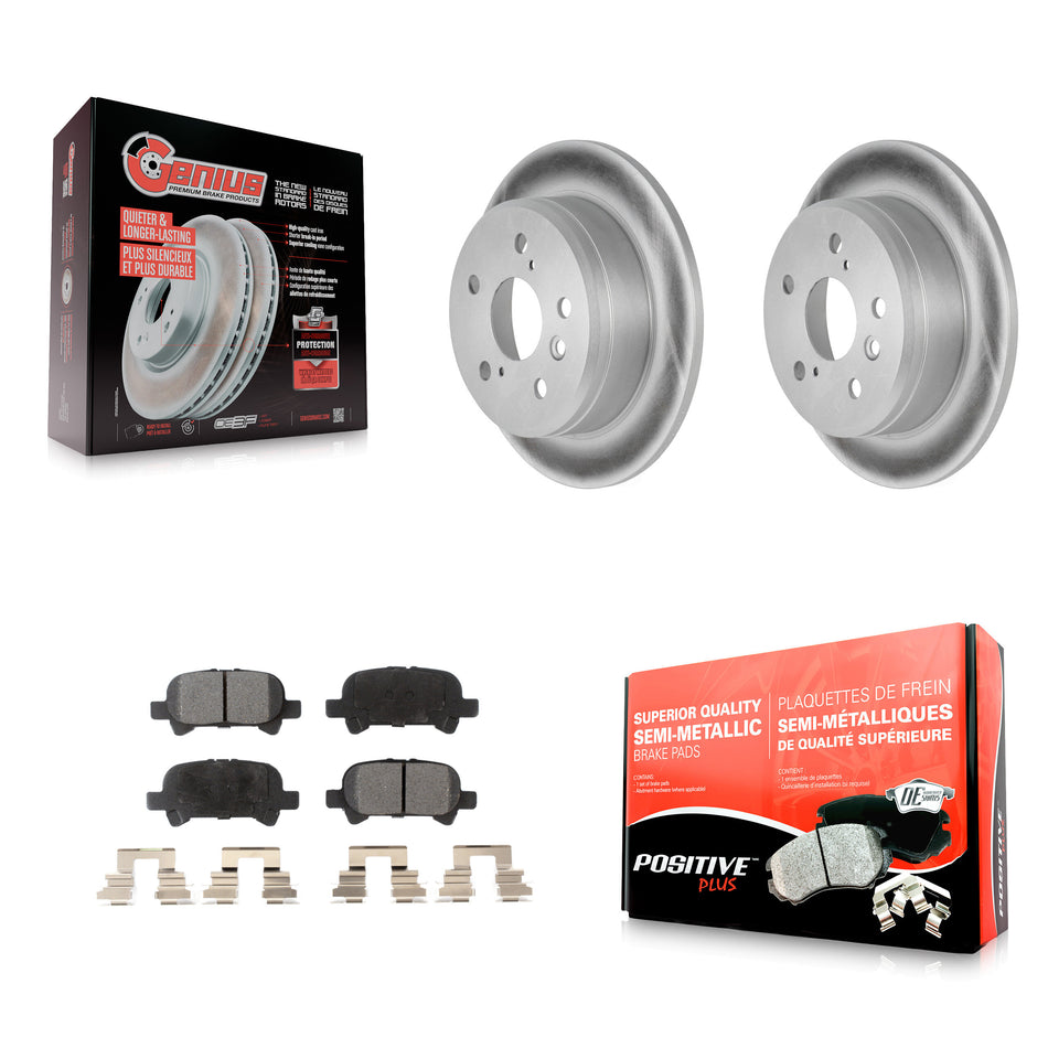Rear Coated Disc Brake Rotors And Semi-Metallic Pads Kit For Toyota Camry Solara KGF-101339