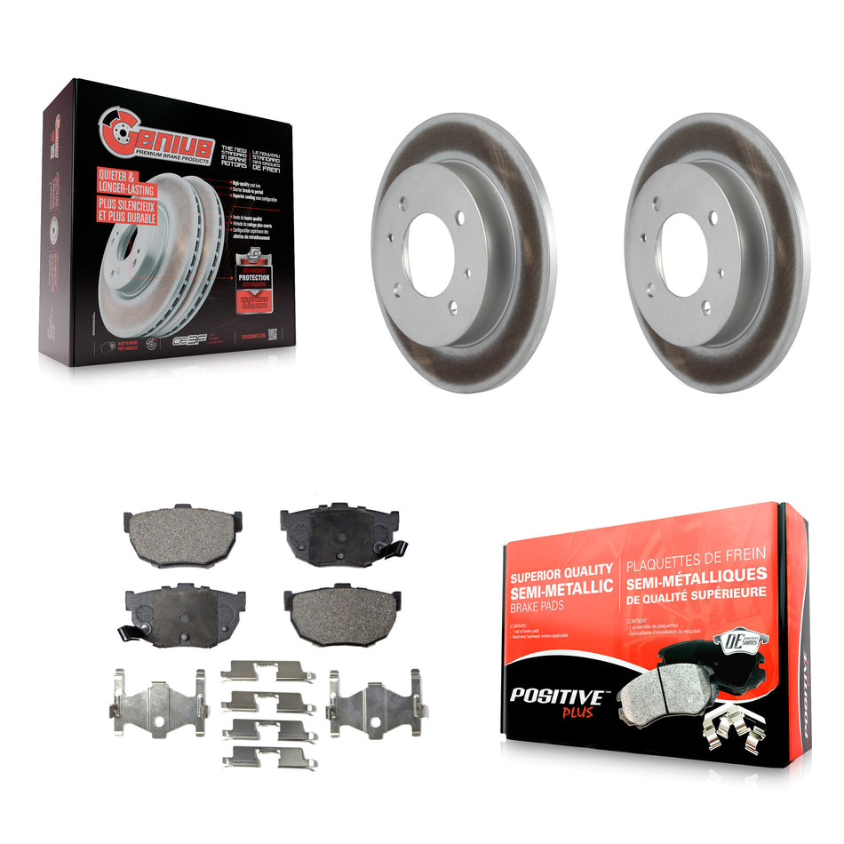 Rear Coated Disc Brake Rotors And Semi-Metallic Pads Kit For Hyundai Elantra Tiburon KGF-101350