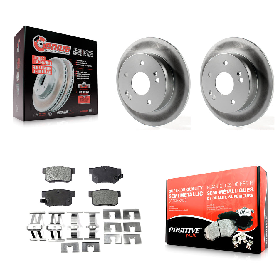 Rear Coated Disc Brake Rotors And Semi-Metallic Pads Kit For Honda Accord Civic Acura RSX Integra KGF-101352