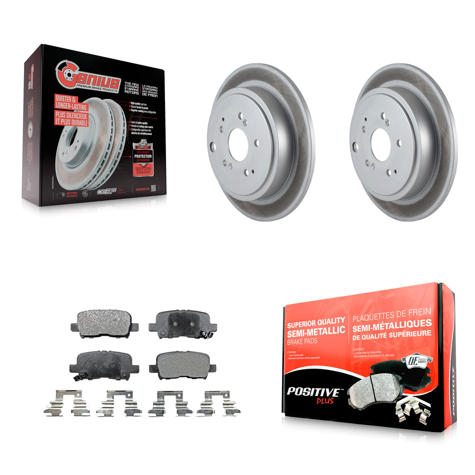 Rear Coated Disc Brake Rotors And Semi-Metallic Pads Kit For Honda Pilot Acura MDX KGF-101363