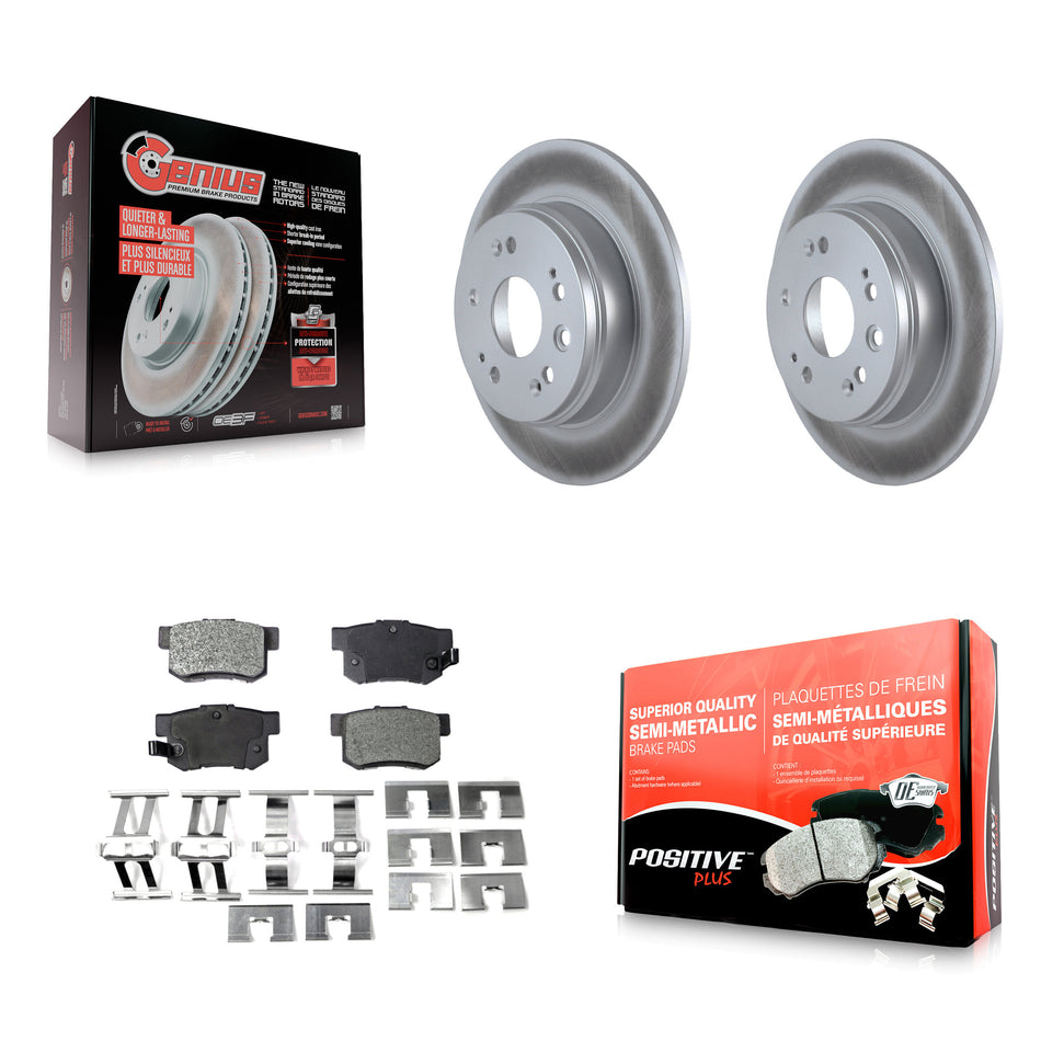 Rear Coated Disc Brake Rotors And Semi-Metallic Pads Kit For 2002-2004 Honda CR-V KGF-101367