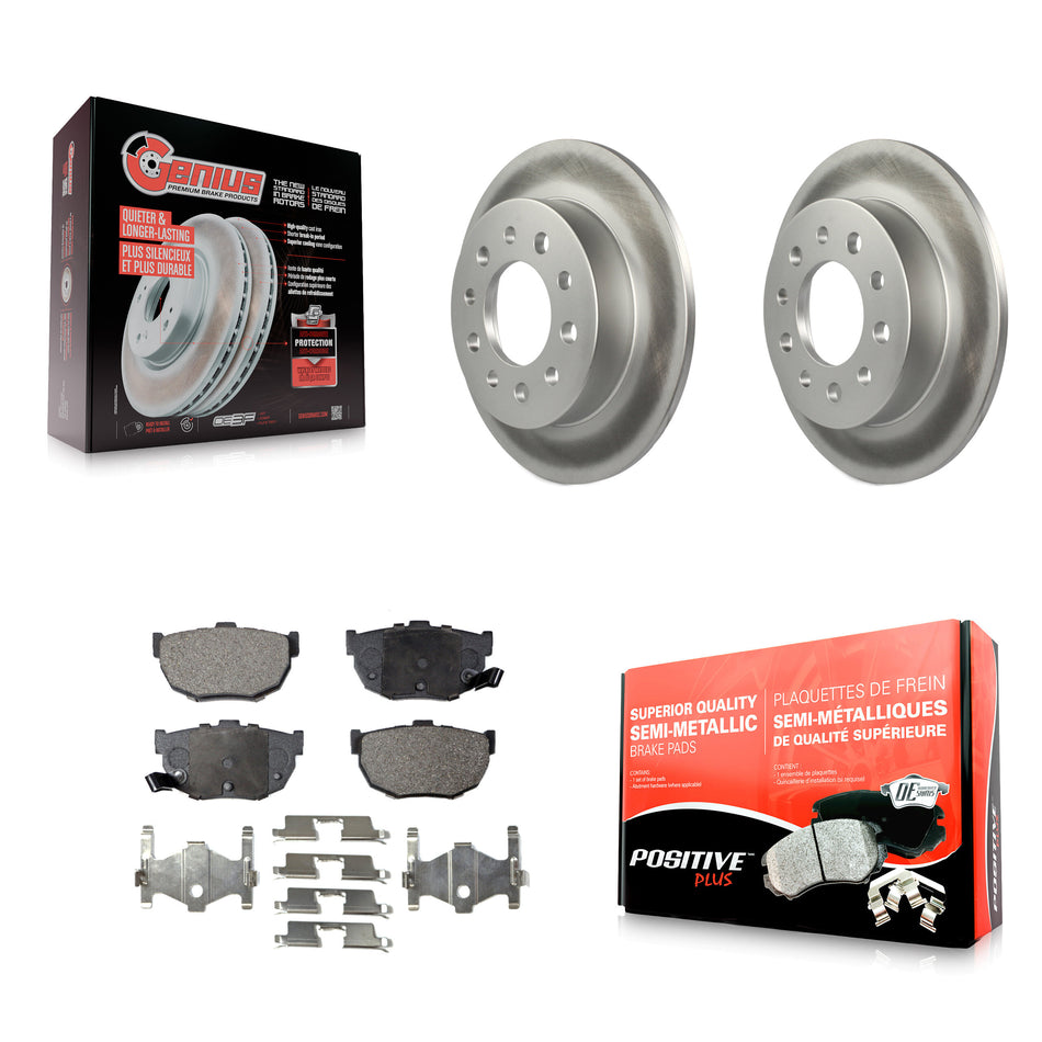 Rear Coated Disc Brake Rotors And Semi-Metallic Pads Kit For 2003-2008 Hyundai Tiburon KGF-101370