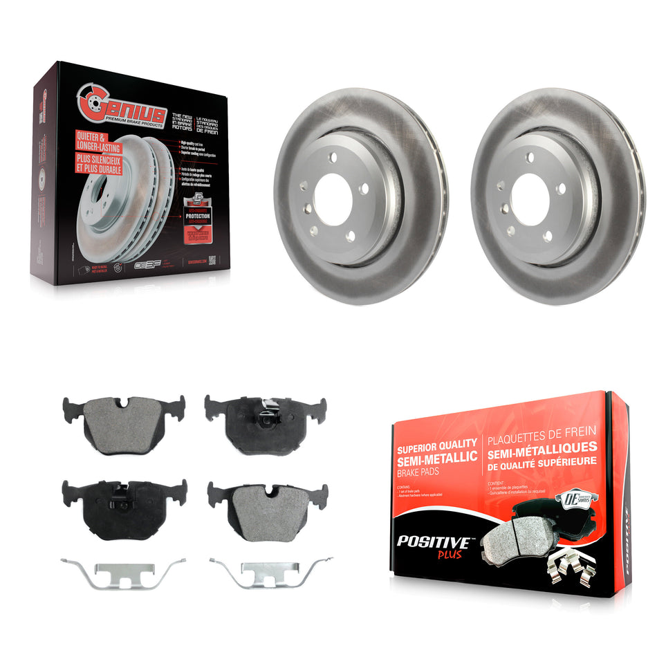 Rear Coated Disc Brake Rotors And Semi-Metallic Pads Kit For BMW 330Ci 330i 330xi KGF-101378