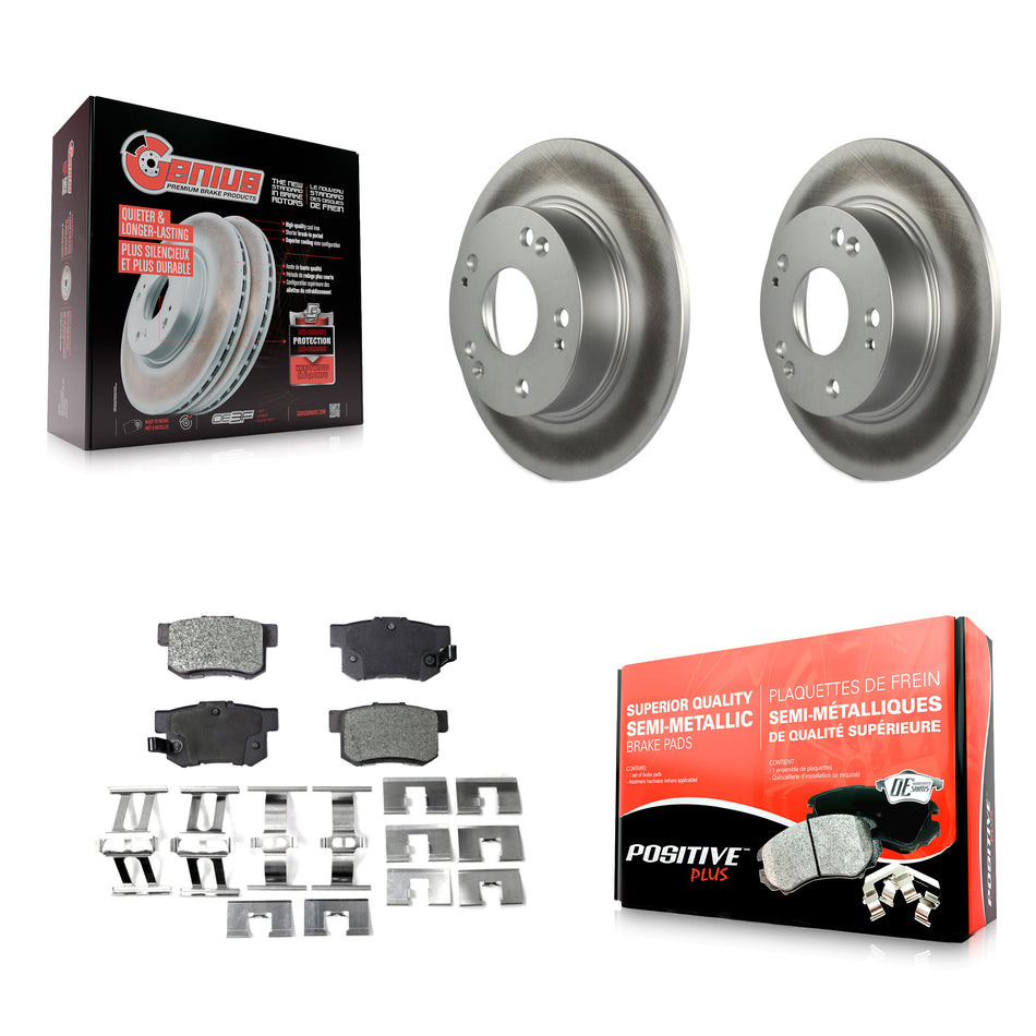 Rear Coated Disc Brake Rotors And Semi-Metallic Pads Kit For Honda Accord Acura TSX KGF-101380