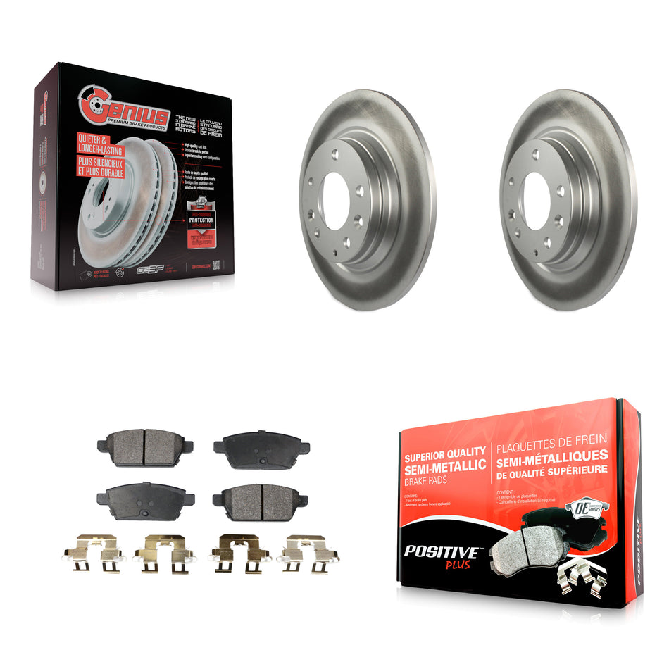 Rear Coated Disc Brake Rotors And Semi-Metallic Pads Kit For Ford Fusion Mazda 6 Lincoln MKZ Mercury Milan Zephyr KGF-101384