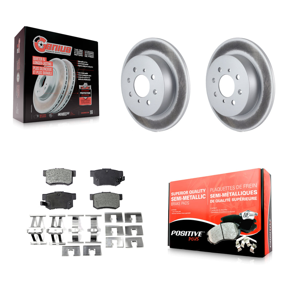 Rear Coated Disc Brake Rotors And Semi-Metallic Pads Kit For Honda Civic Acura EL KGF-101386