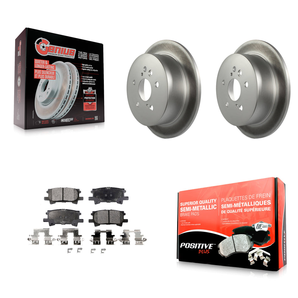 Rear Coated Disc Brake Rotors And Semi-Metallic Pads Kit For Lexus Toyota Highlander RX350 RX330 RX400h KGF-101392